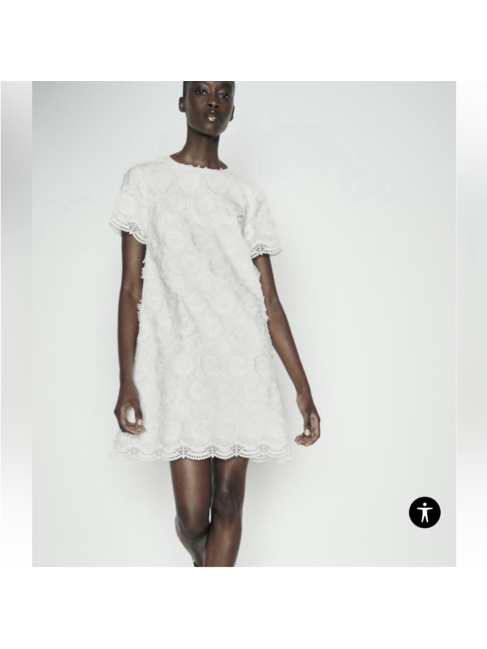 ZARA FLORAL FRINGED MINI DRESS